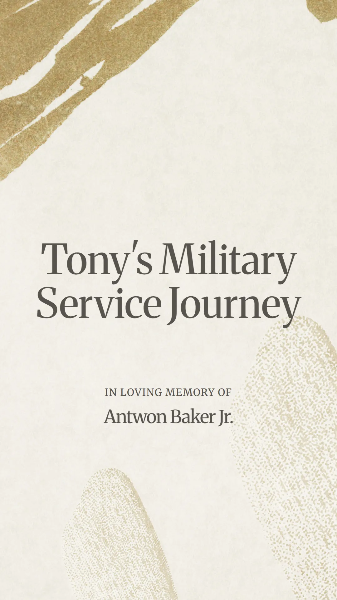 Tony's Military Service Journey