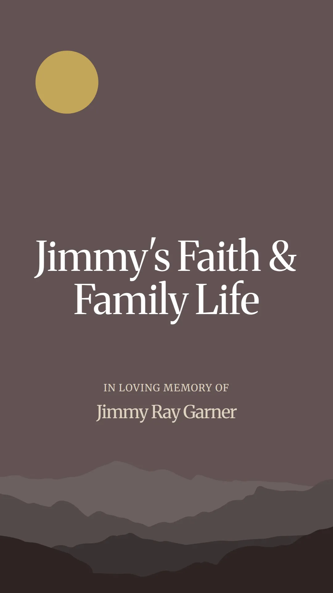 Jimmy's Faith and Family Life