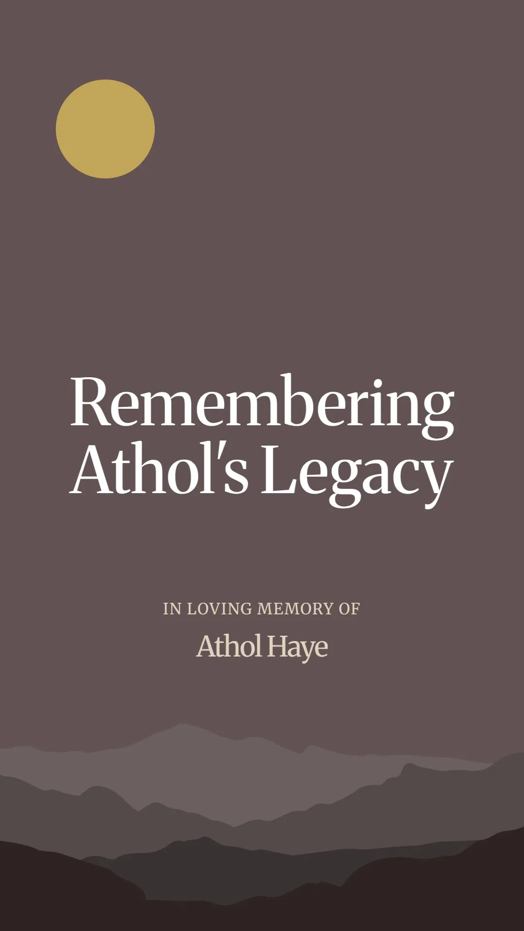 Remembering Athol's Legacy