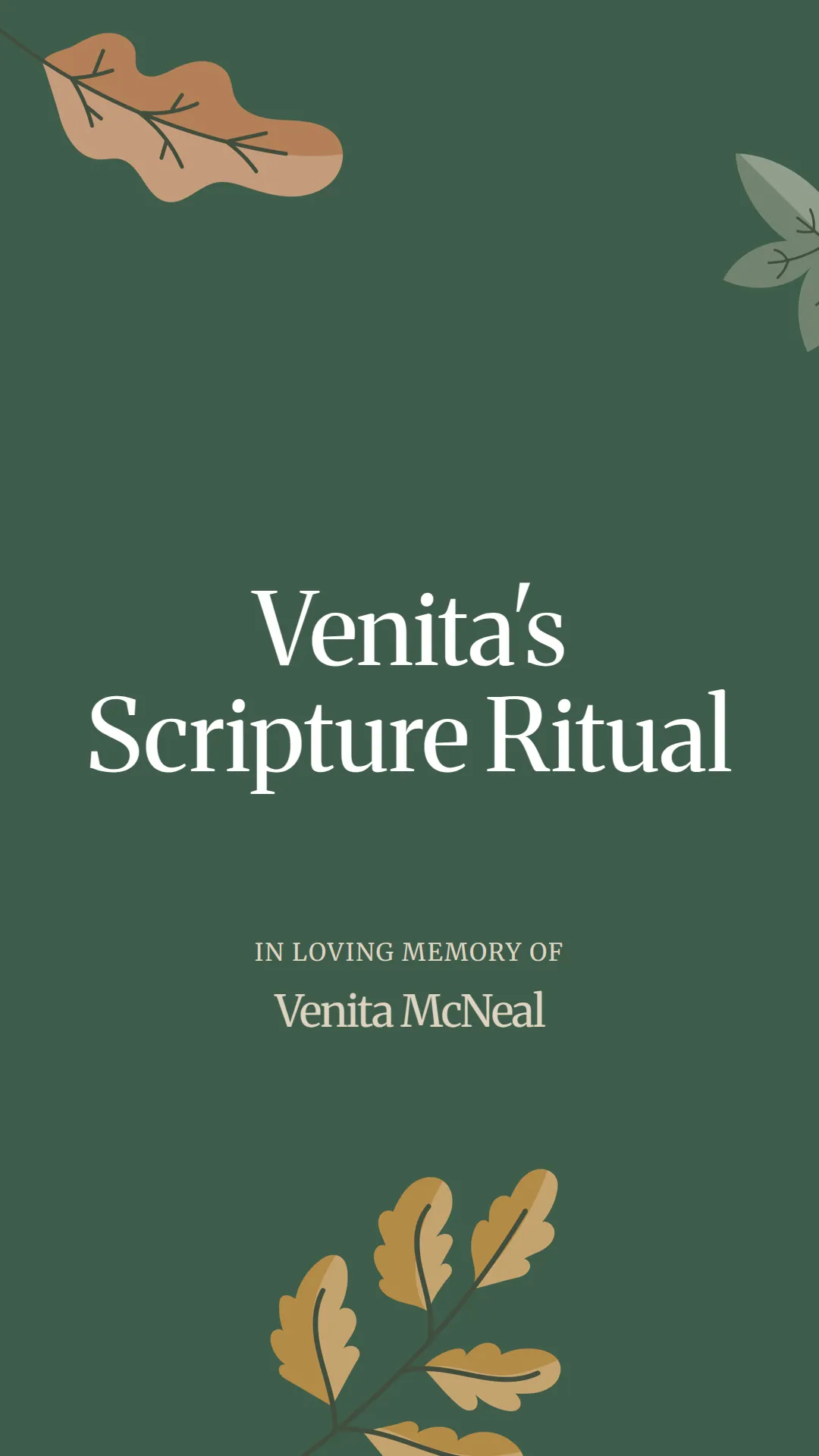 Venita's Scripture Ritual