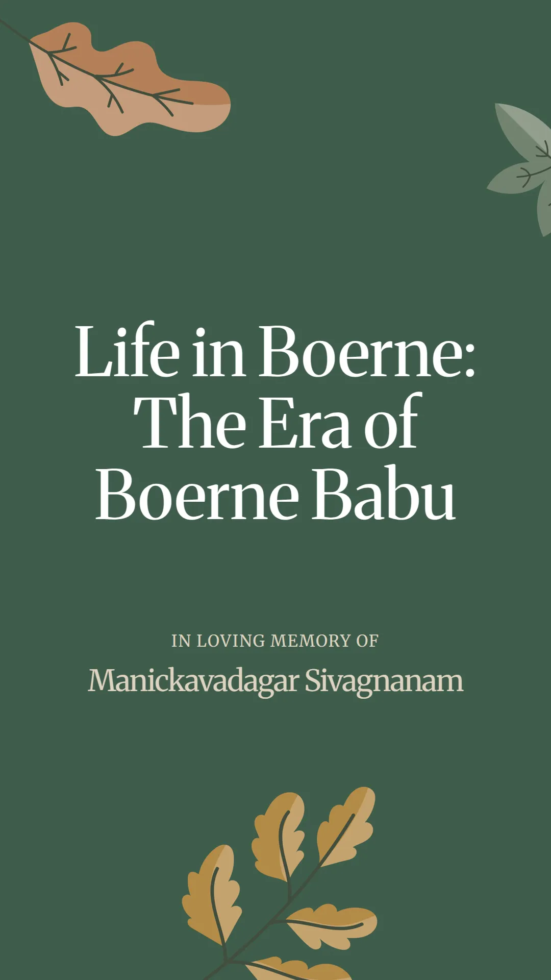 Life in Boerne: The Era of Boerne Babu
