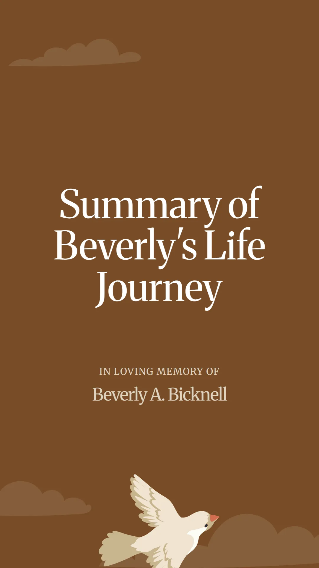 Summary of Beverly's Life Journey