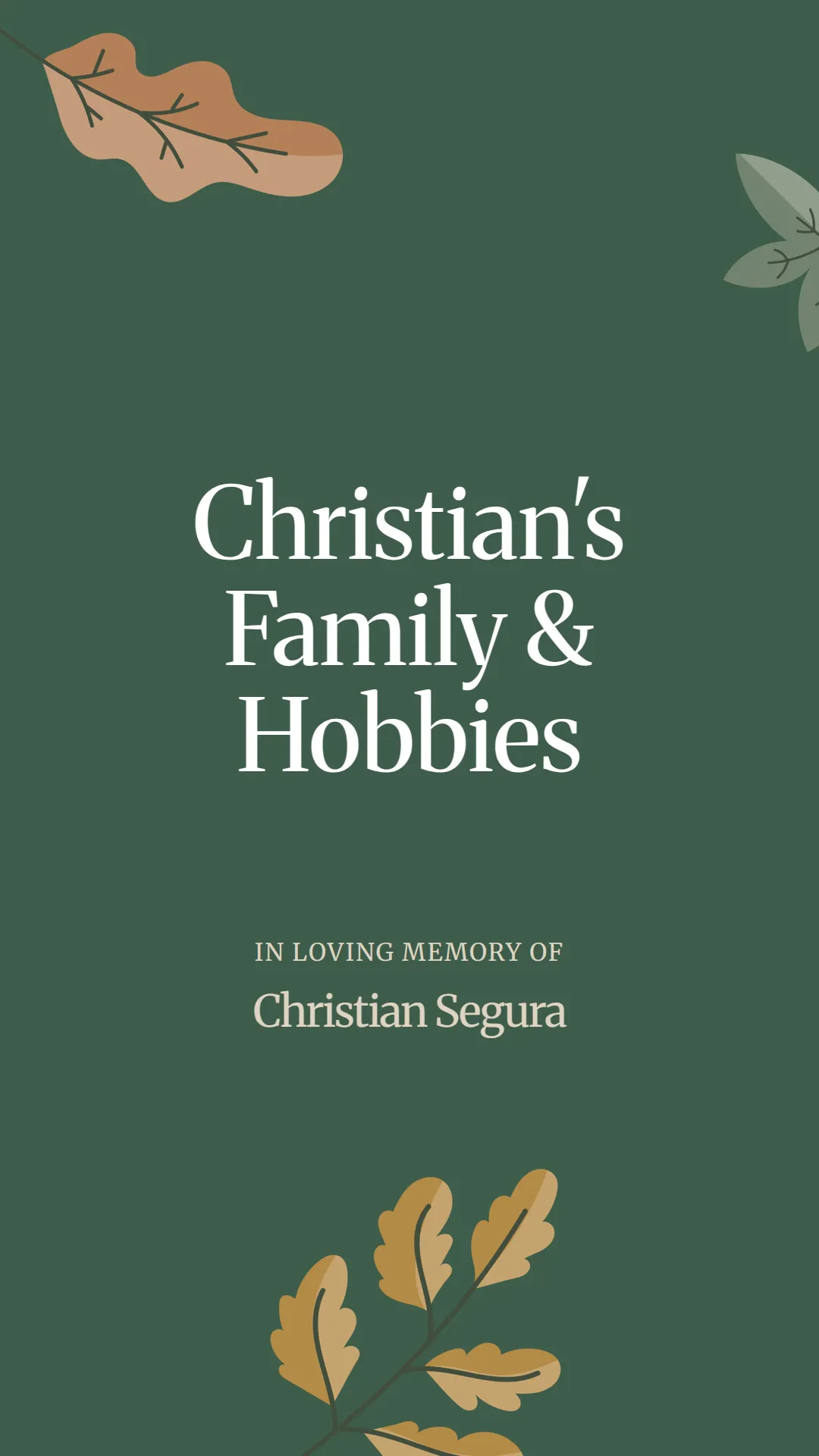 Christian's Family and Hobbies