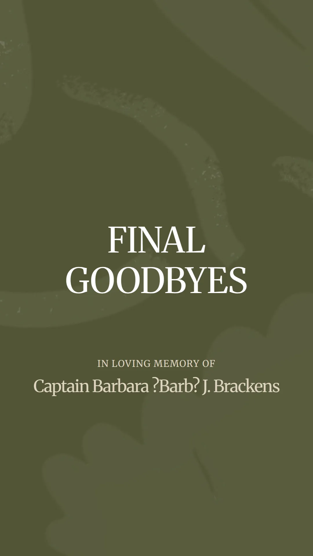 A Final Farewell to Captain Barbara Brackens