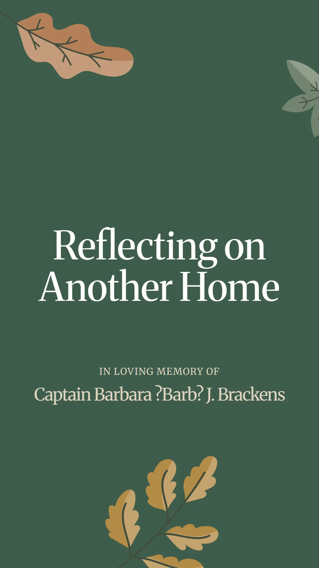 Reflecting on Another Home