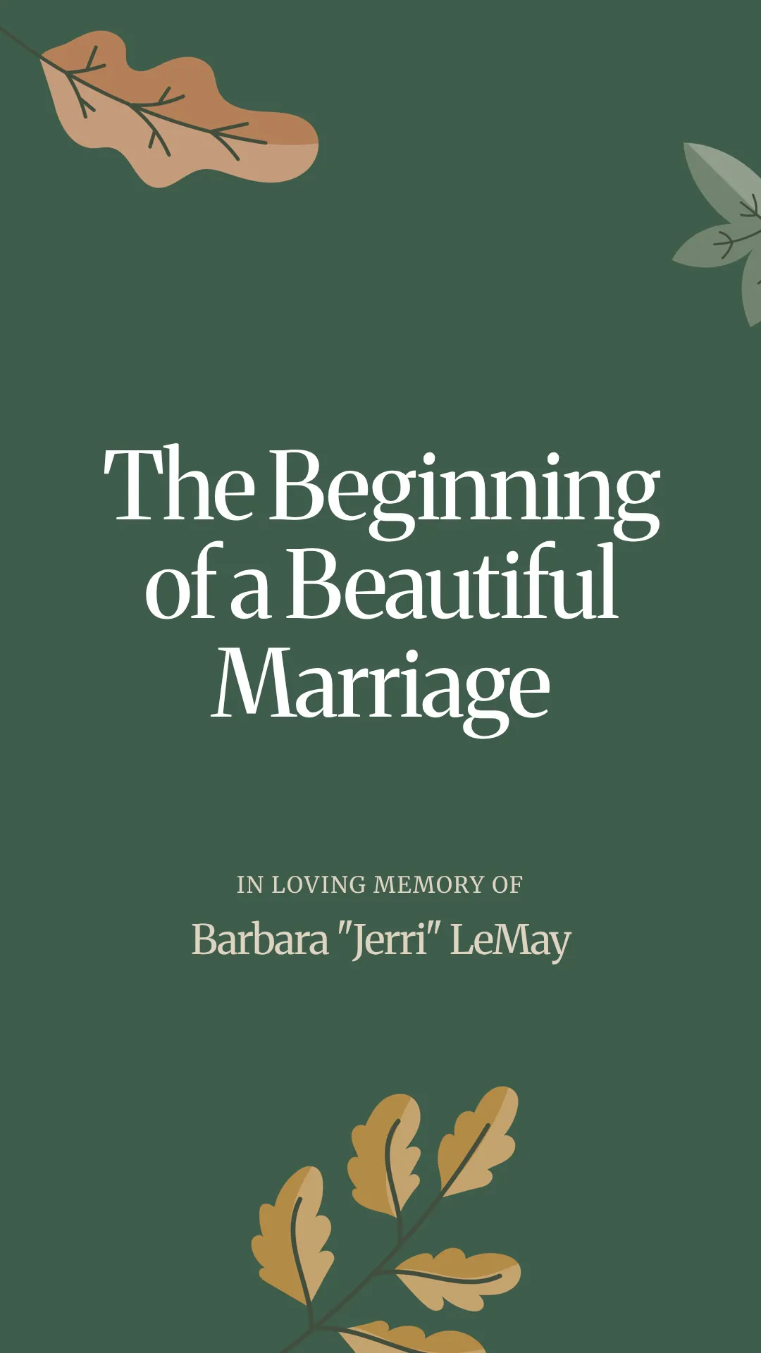 The Beginning of a Beautiful Marriage