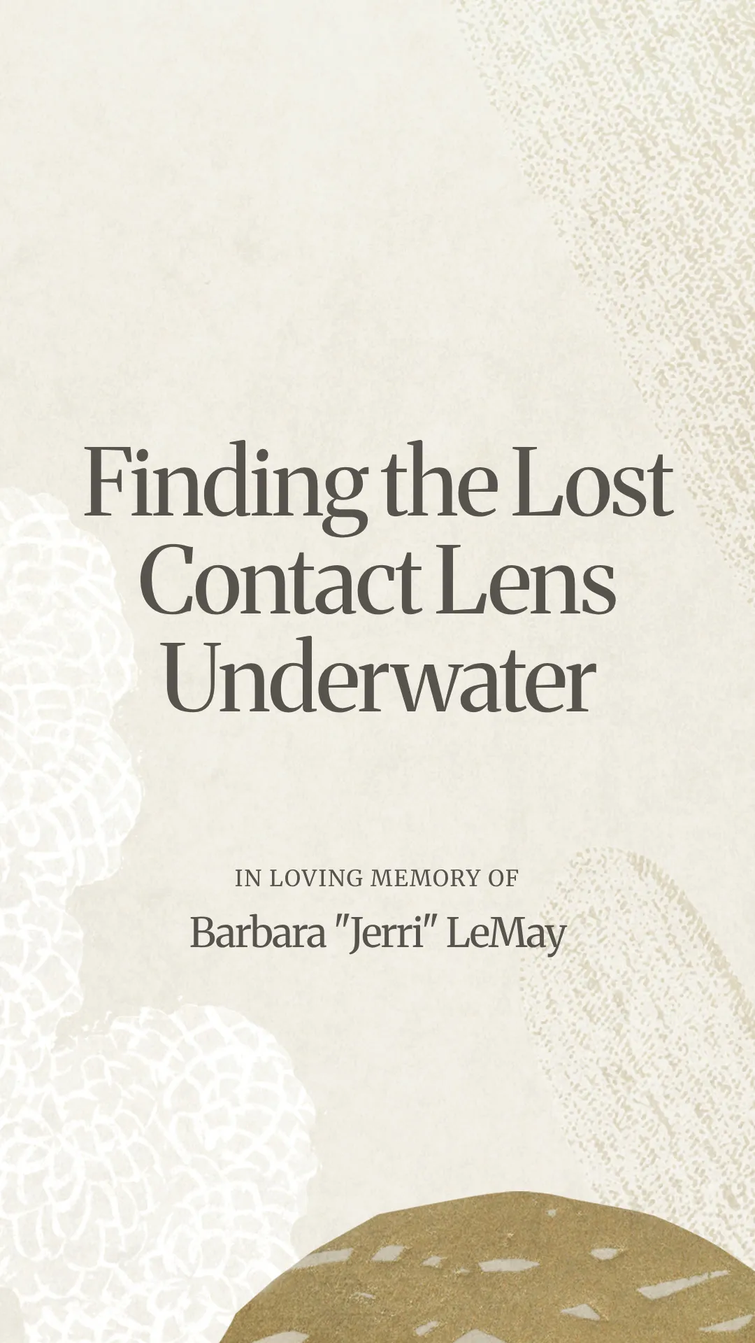 Finding the Lost Contact Lens Underwater