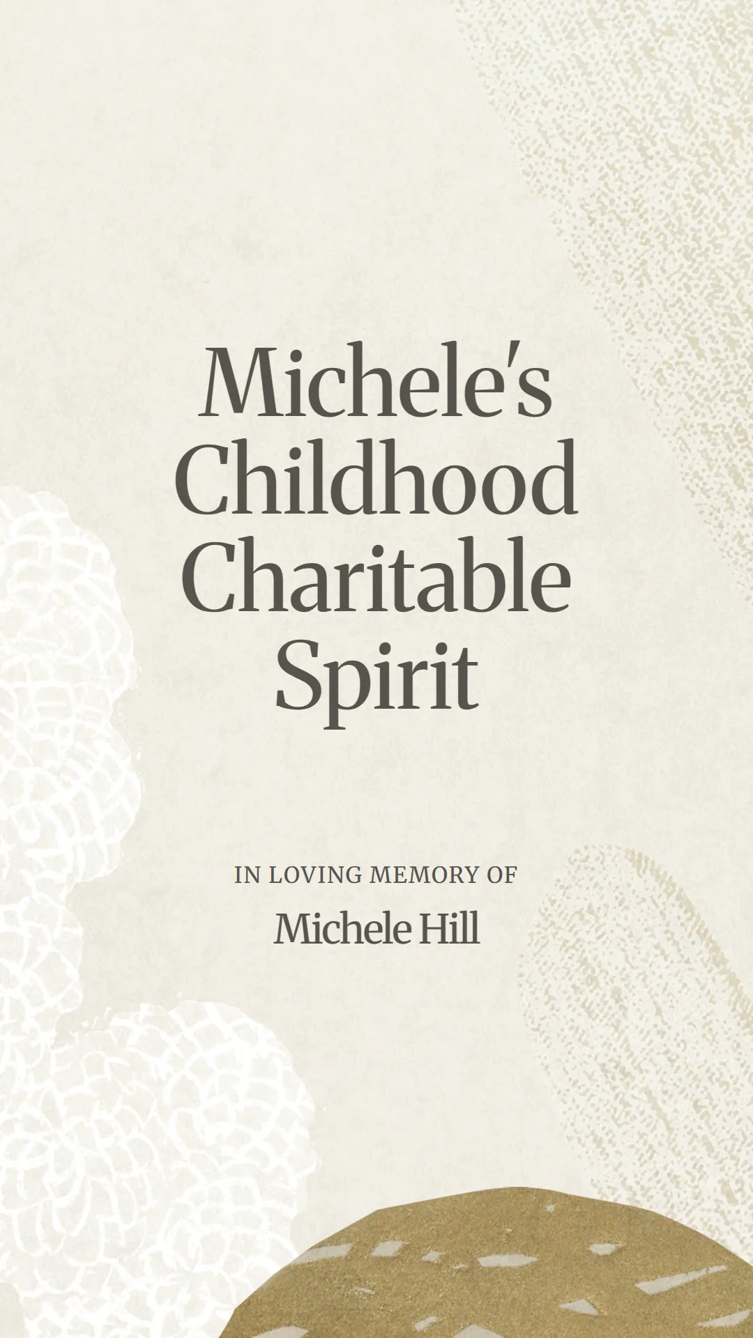 Michele's Childhood Charitable Spirit