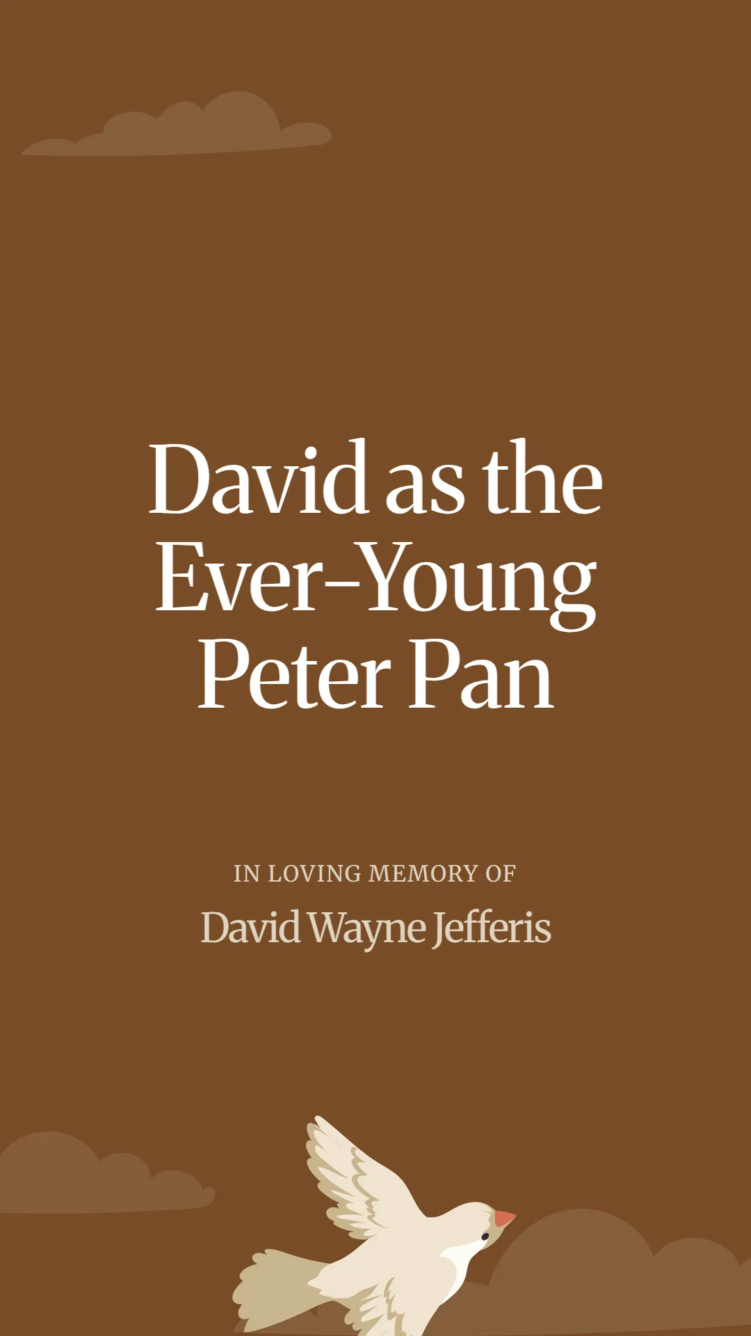 David as the Ever-Young Peter Pan
