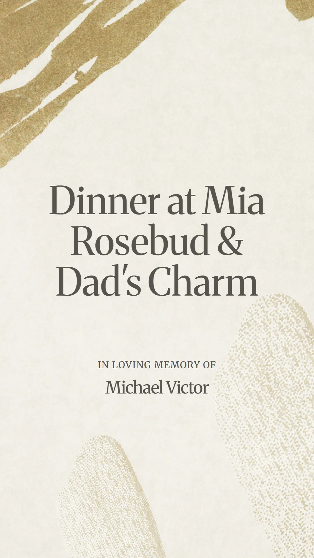 Dinner at Mia Rosebud and Dad's Charm