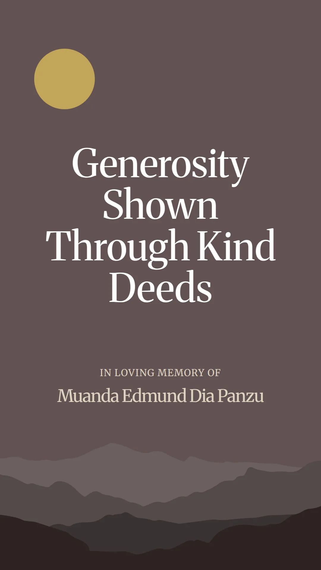 Generosity Shown Through Kind Deeds
