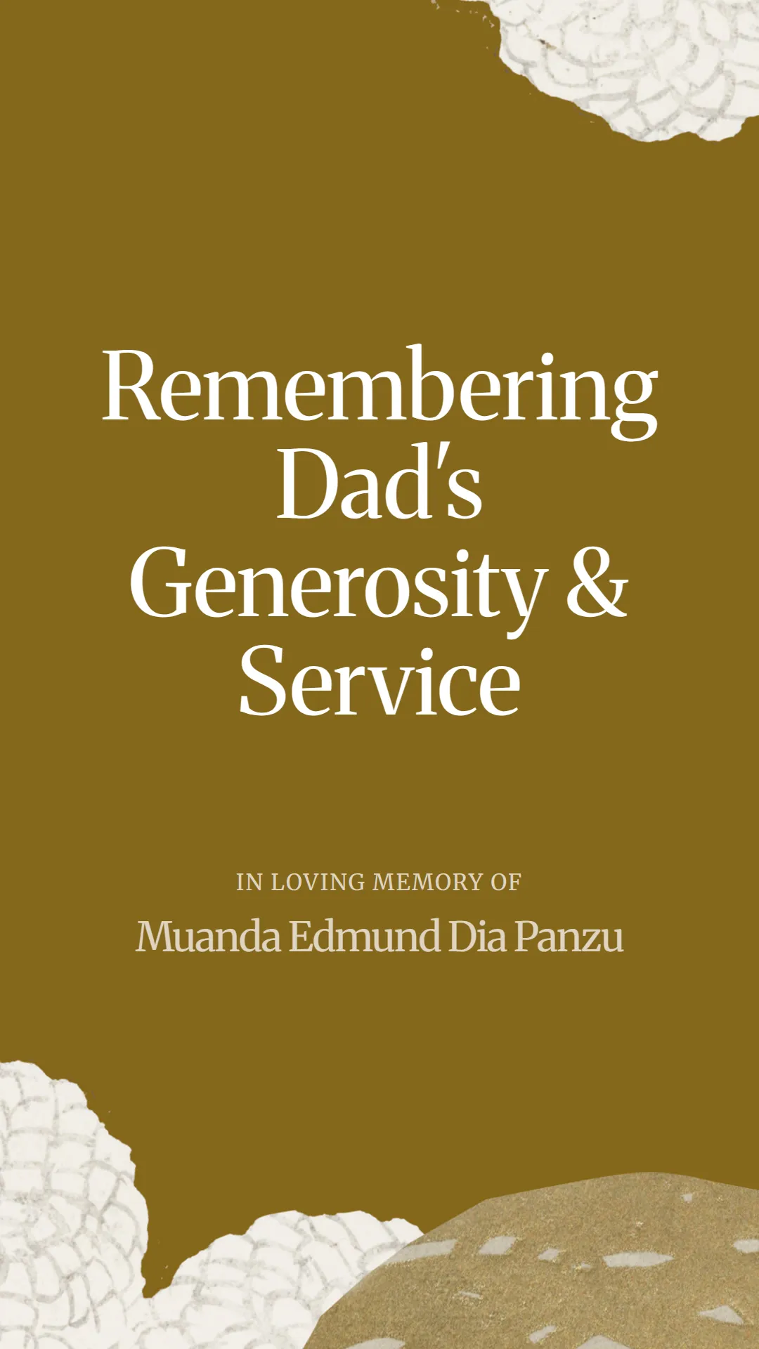 Remembering Dad's Generosity and Service