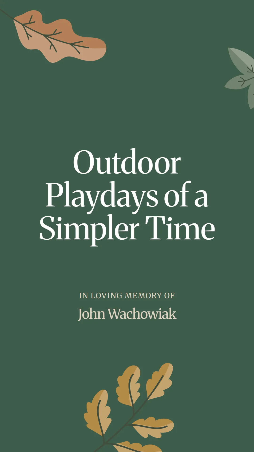 Outdoor Playdays of a Simpler Time
