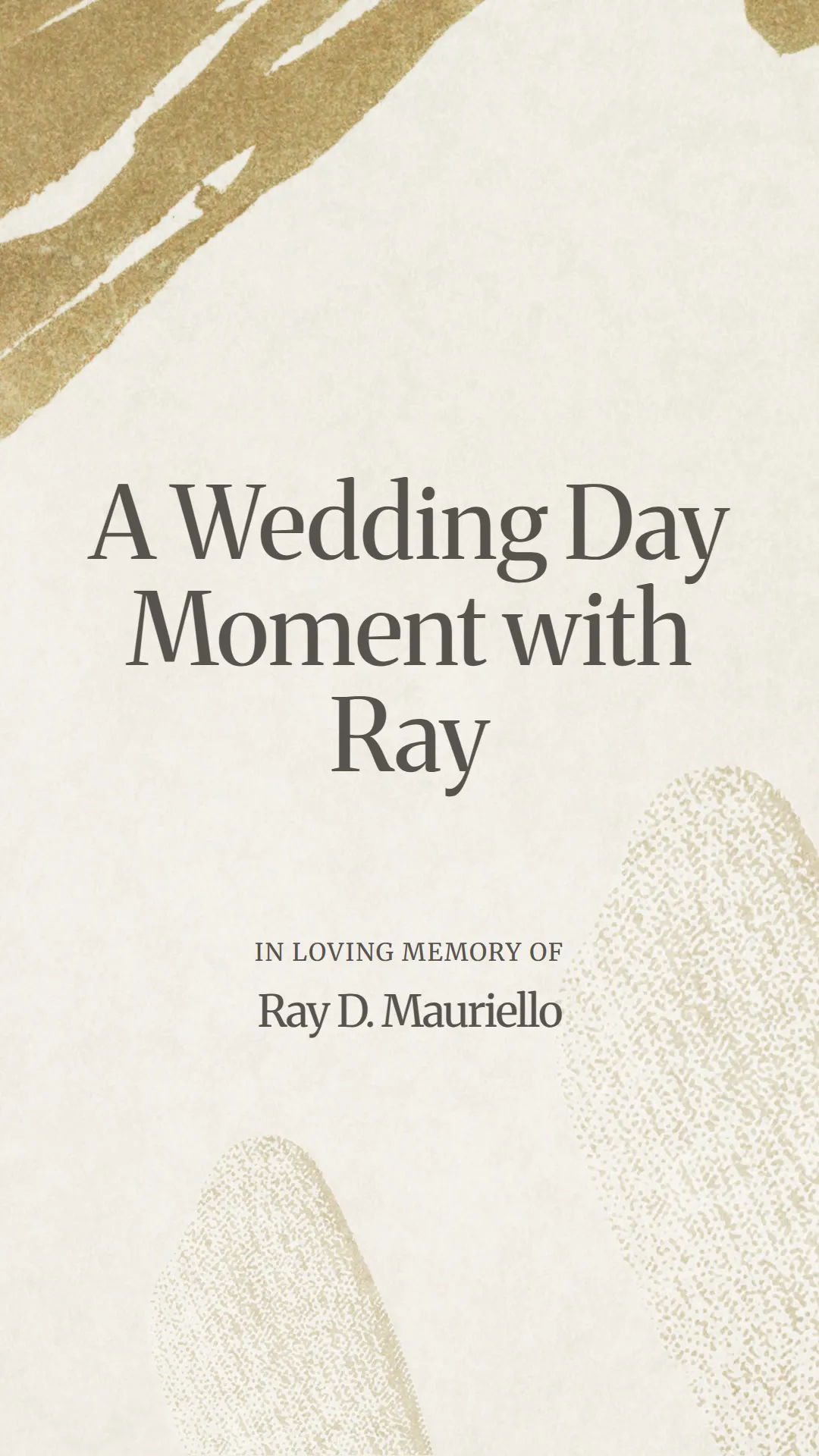 A Wedding Day Moment with Ray