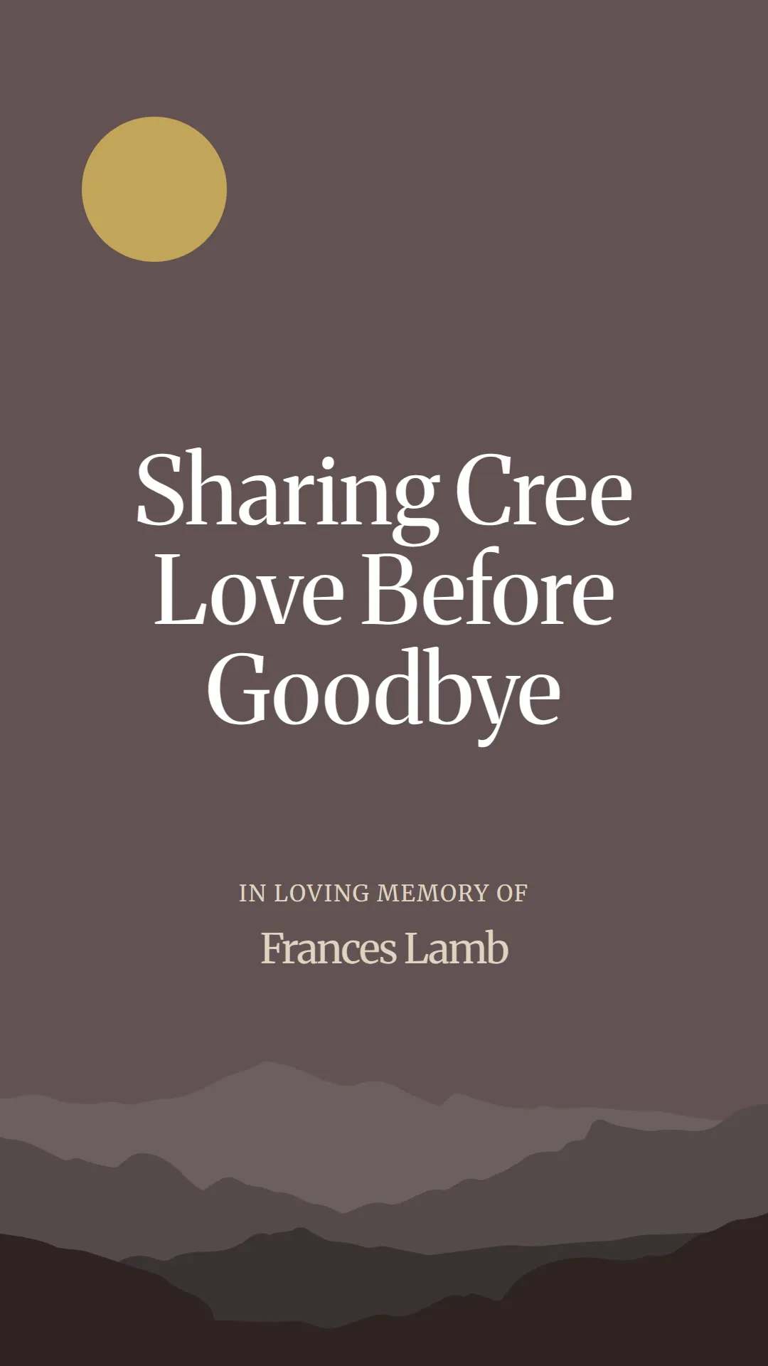 Sharing Cree Love Before Goodbye