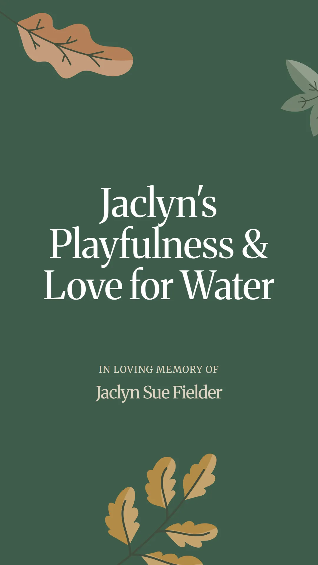 Jaclyn's Playfulness and Love for Water