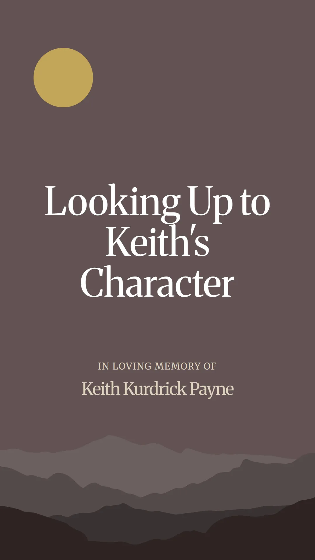Looking Up to Keith's Character