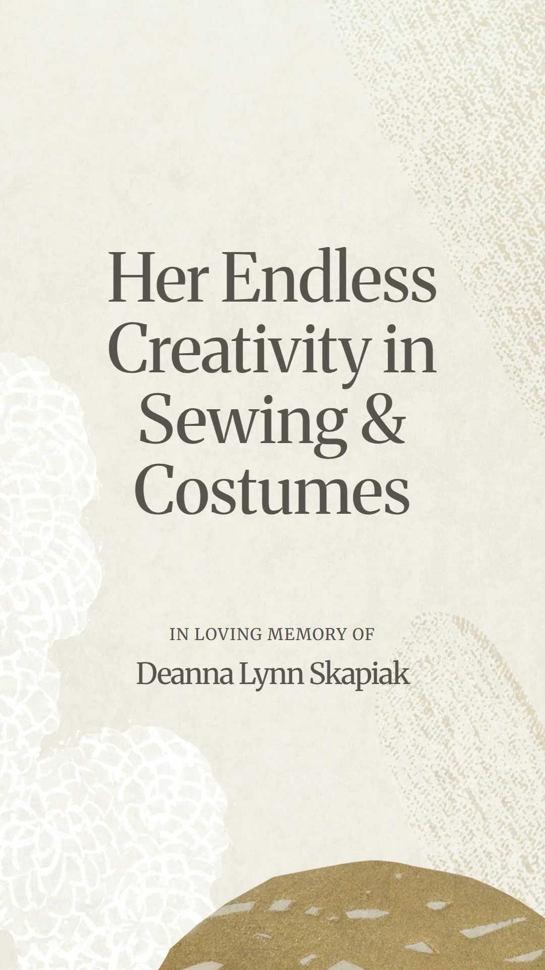 Her Endless Creativity in Sewing and Costumes