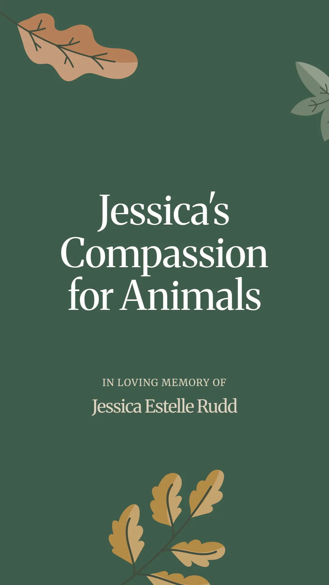 Jessica's Compassion for Animals