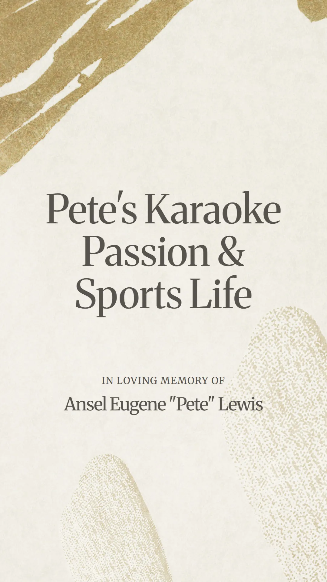 Pete's Karaoke Passion and Sports Life