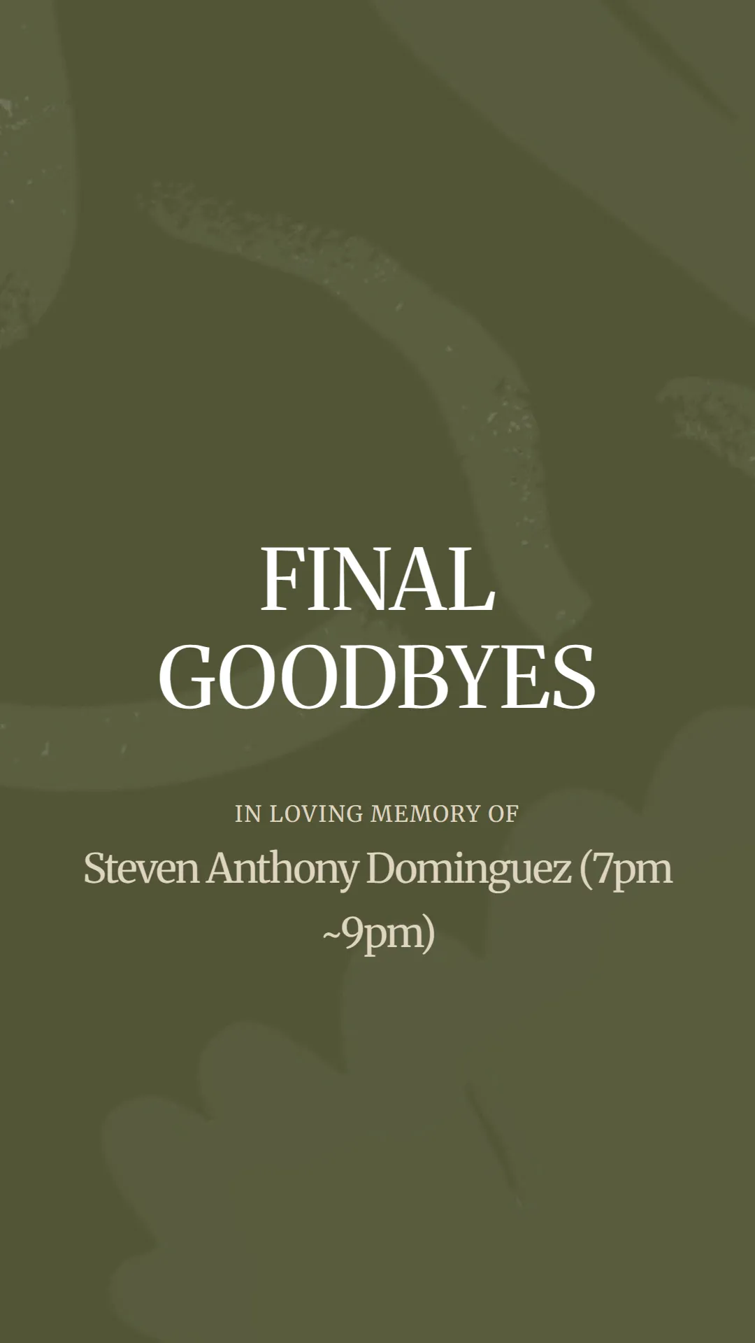 A Heartfelt Farewell to Steven Anthony Dominguez