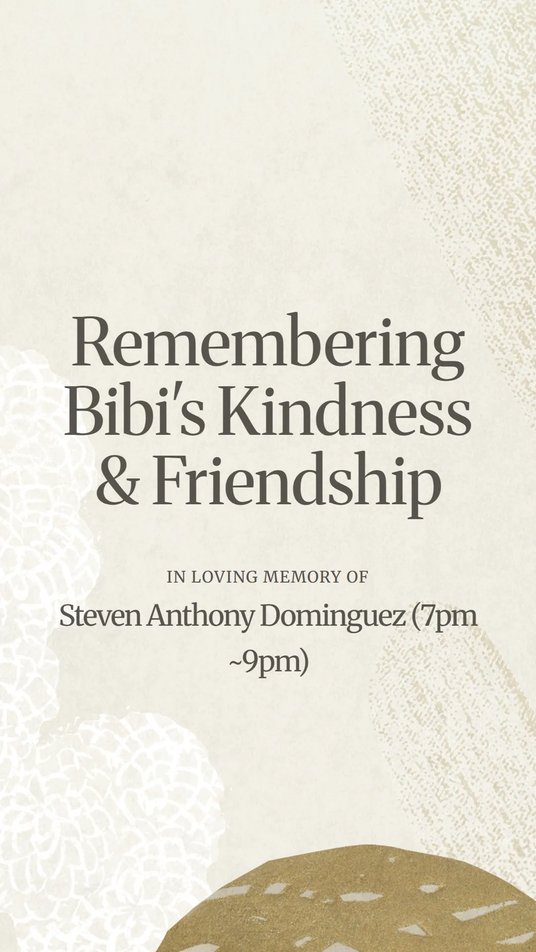 Remembering Bibi's Kindness and Friendship