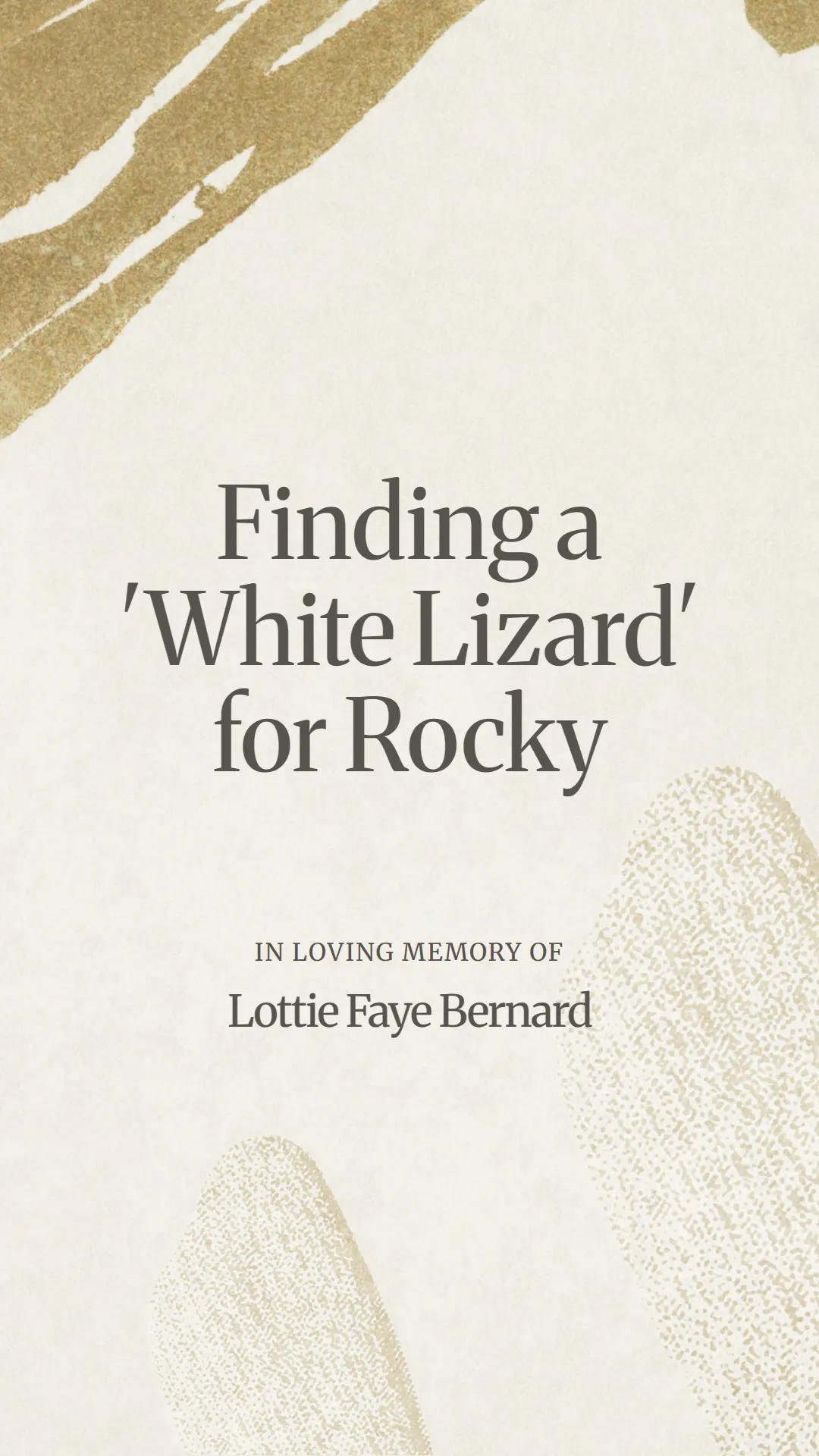Finding a 'White Lizard' for Rocky