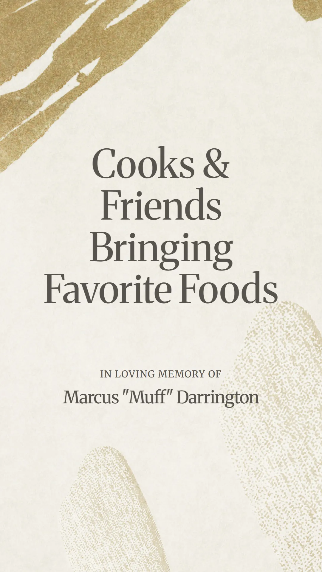 Cooks and Friends Bringing Favorite Foods