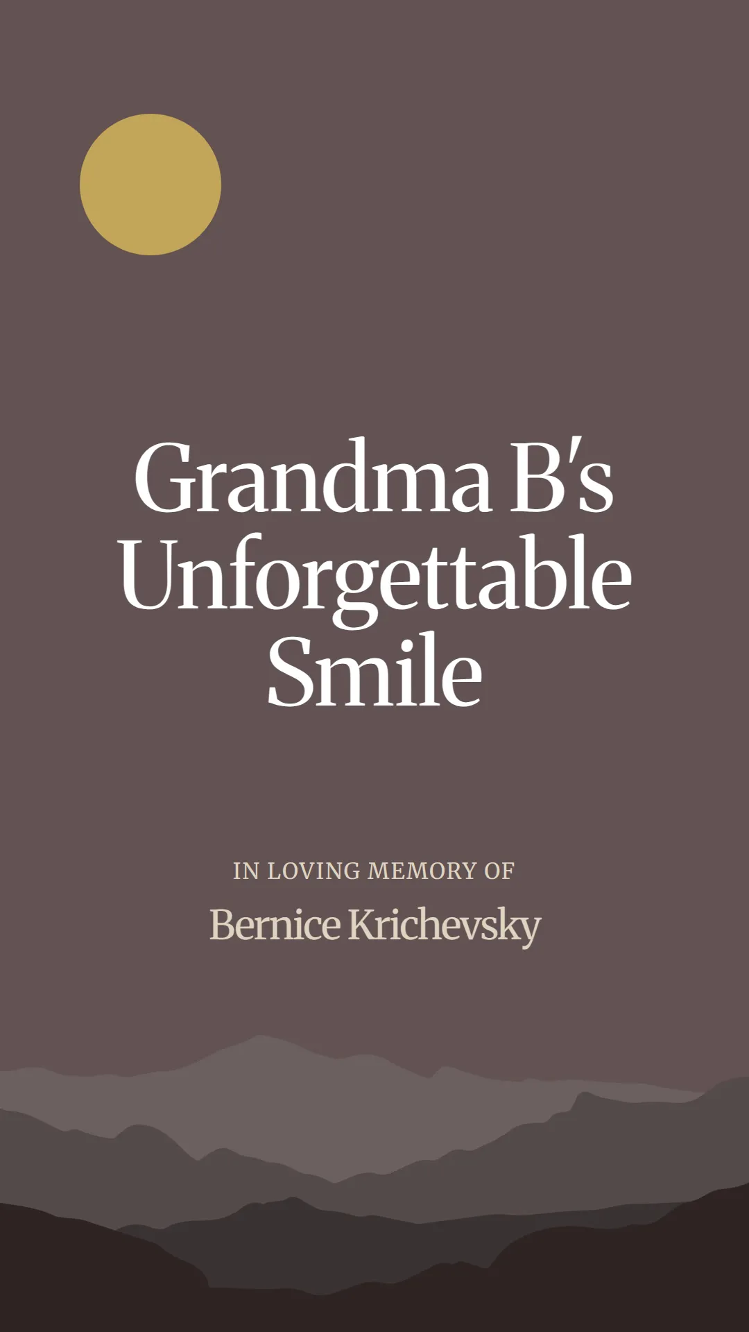 Grandma B's Unforgettable Smile