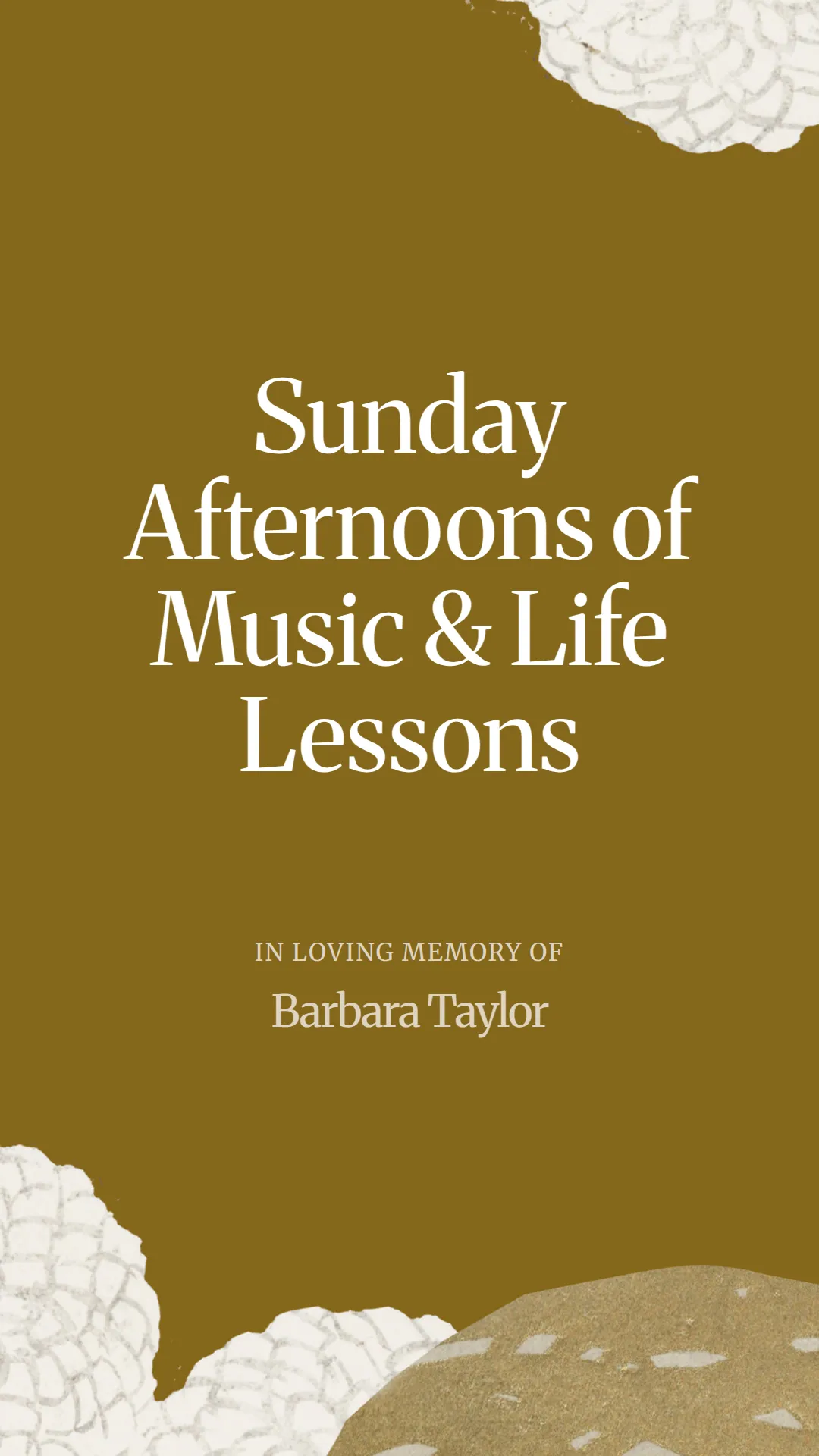 Sunday Afternoons of Music and Life Lessons