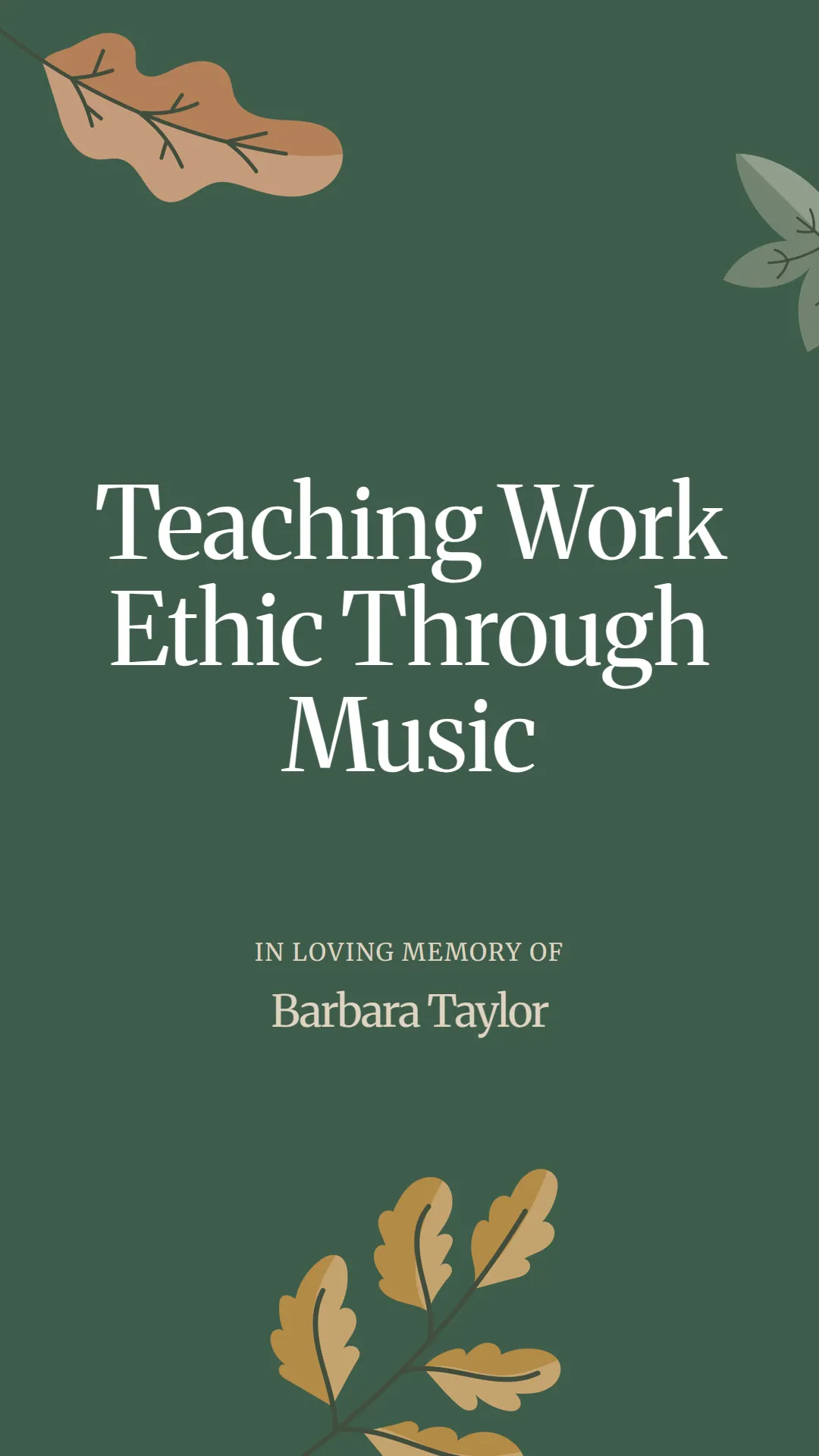 Teaching Work Ethic Through Music