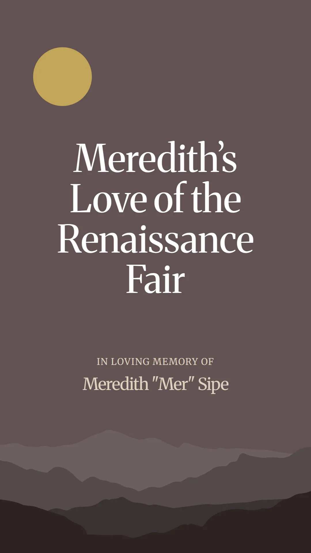 Meredith’s Love of the Renaissance Fair