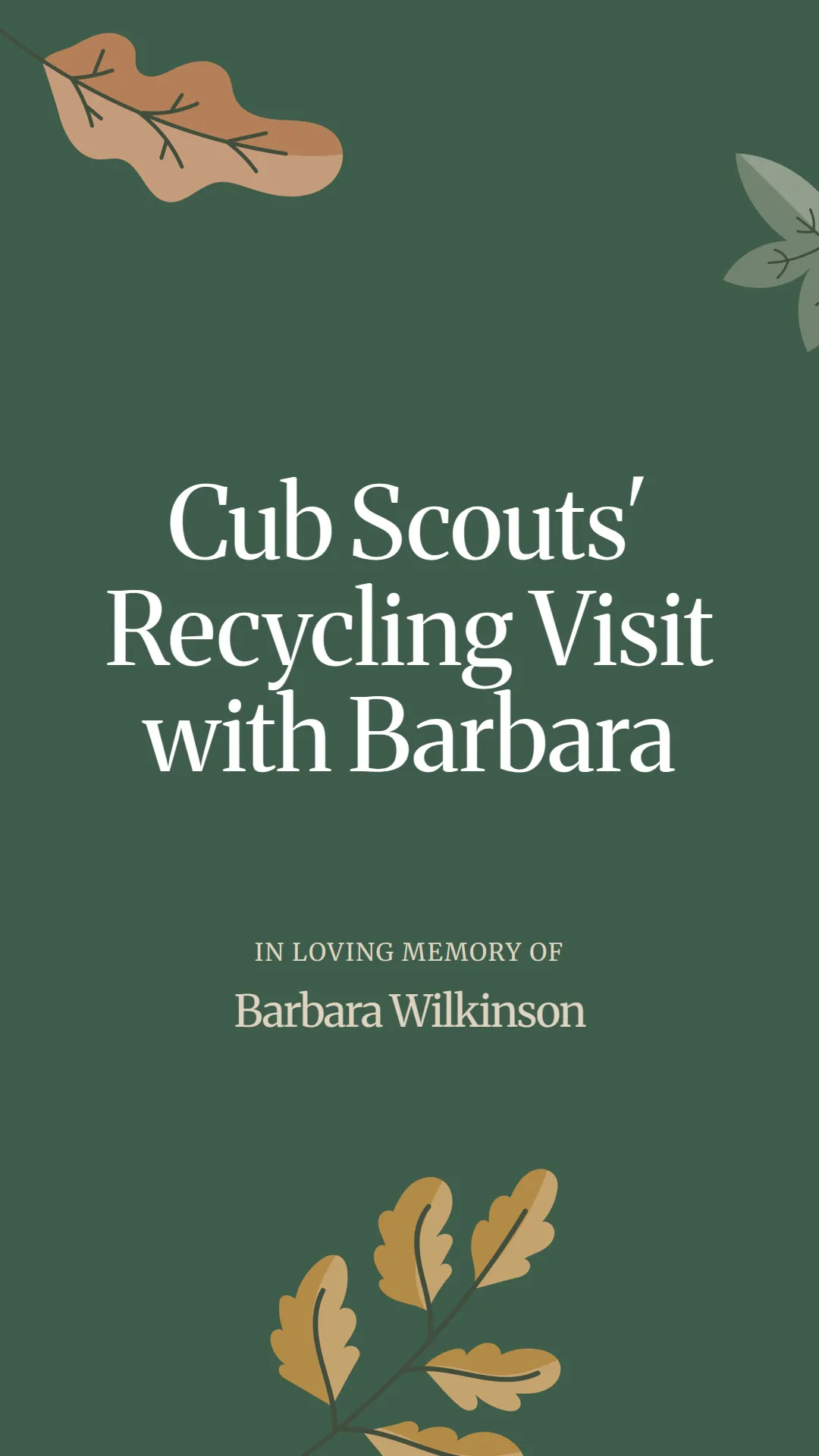 Cub Scouts' Recycling Visit with Barbara