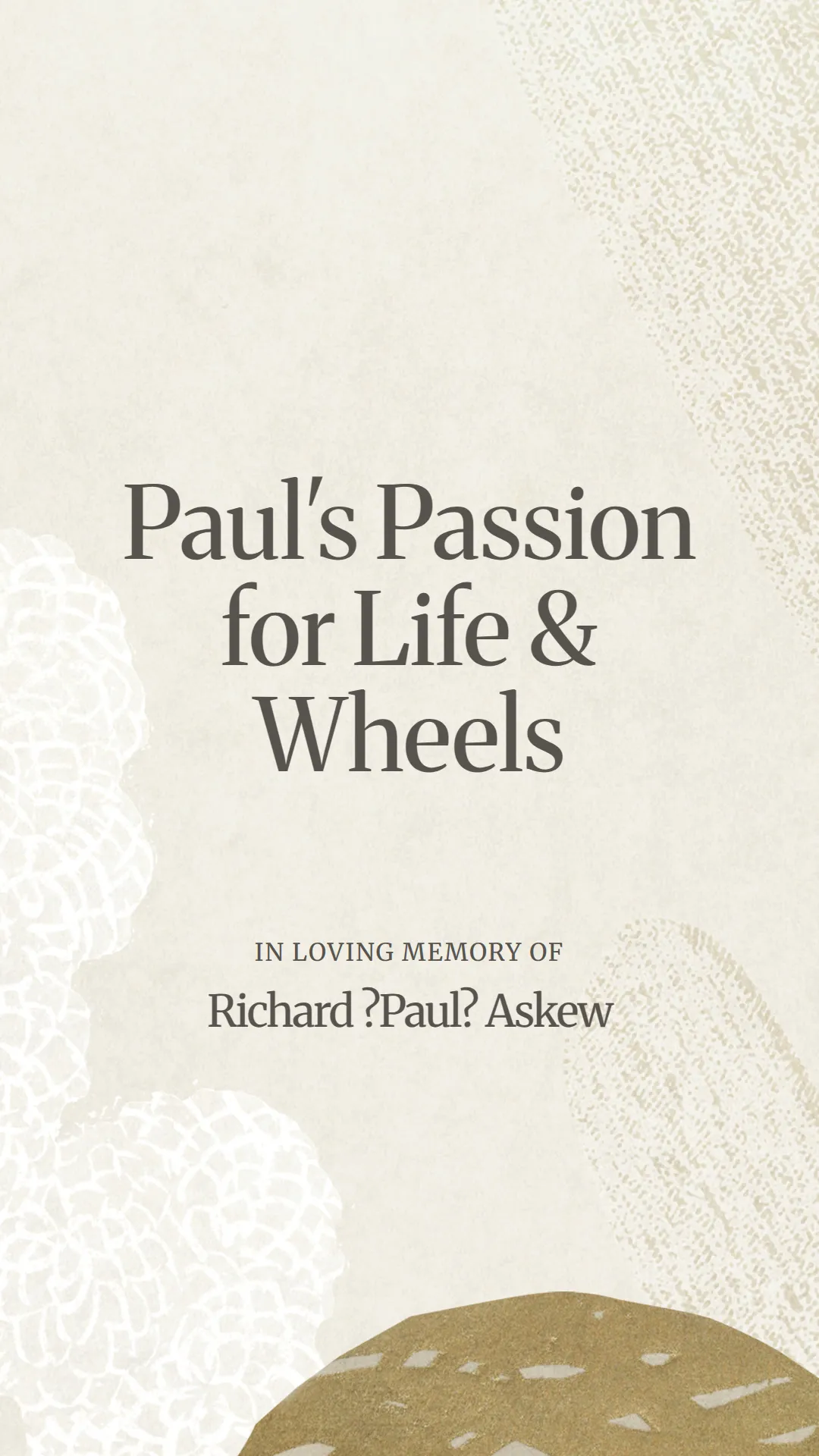 Paul's Passion for Life and Wheels