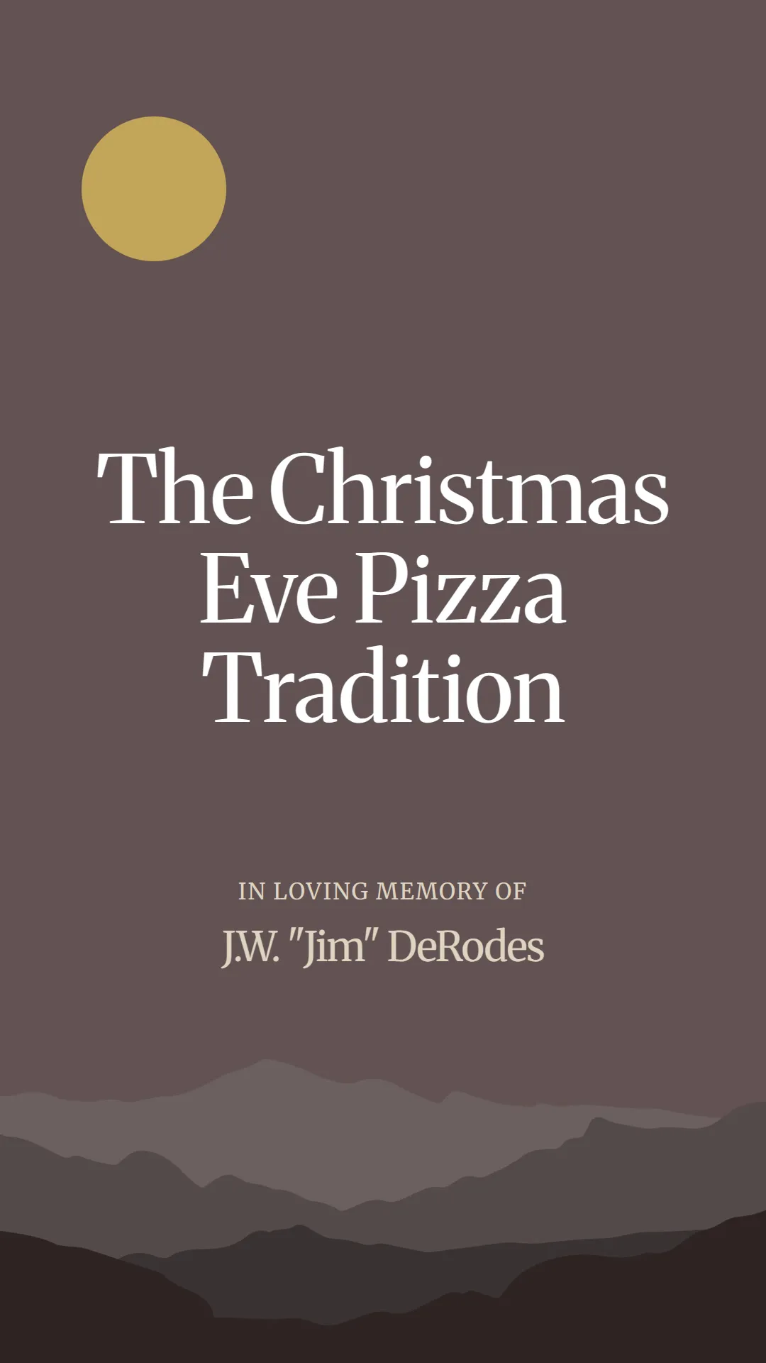 The Christmas Eve Pizza Tradition