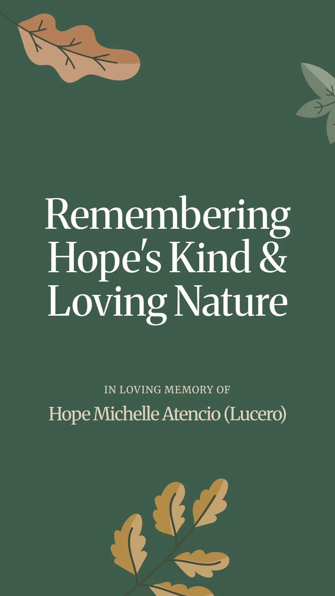 Remembering Hope's Kind and Loving Nature