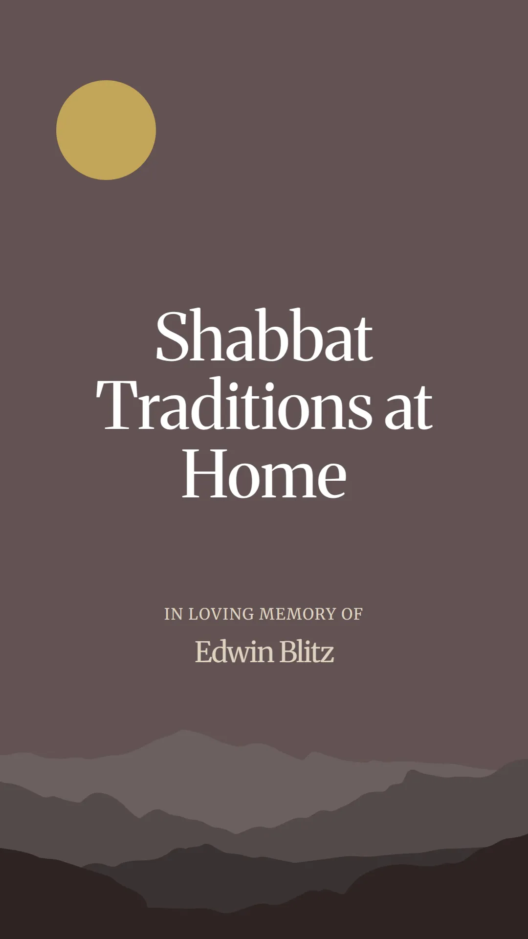 Shabbat Traditions at Home