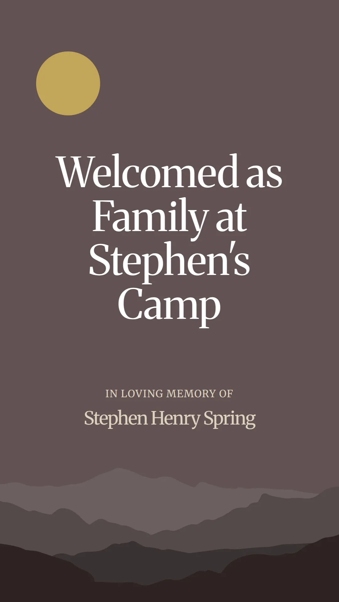 Welcomed as Family at Stephen's Camp