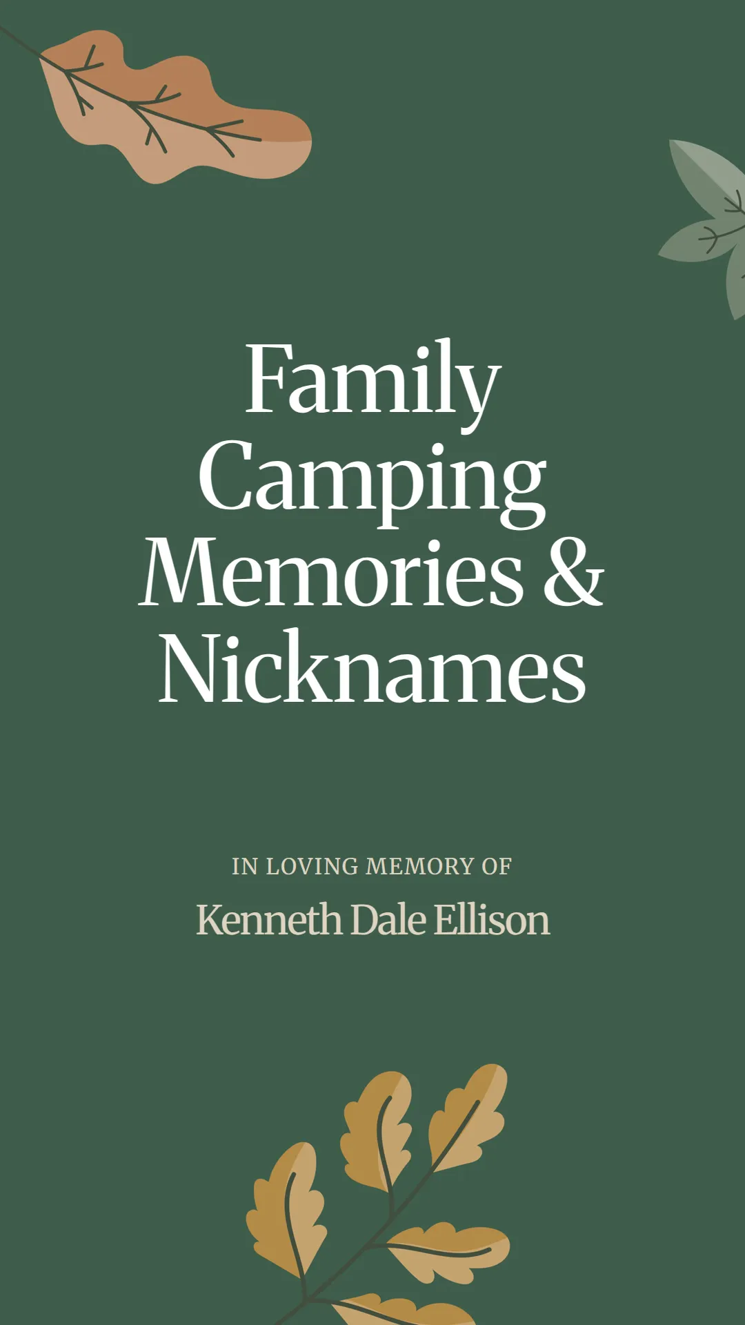 Family Camping Memories and Nicknames