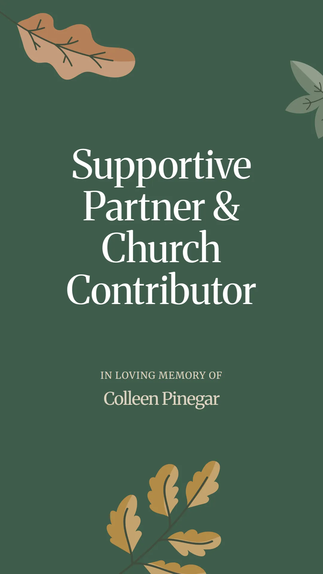 Supportive Partner and Church Contributor