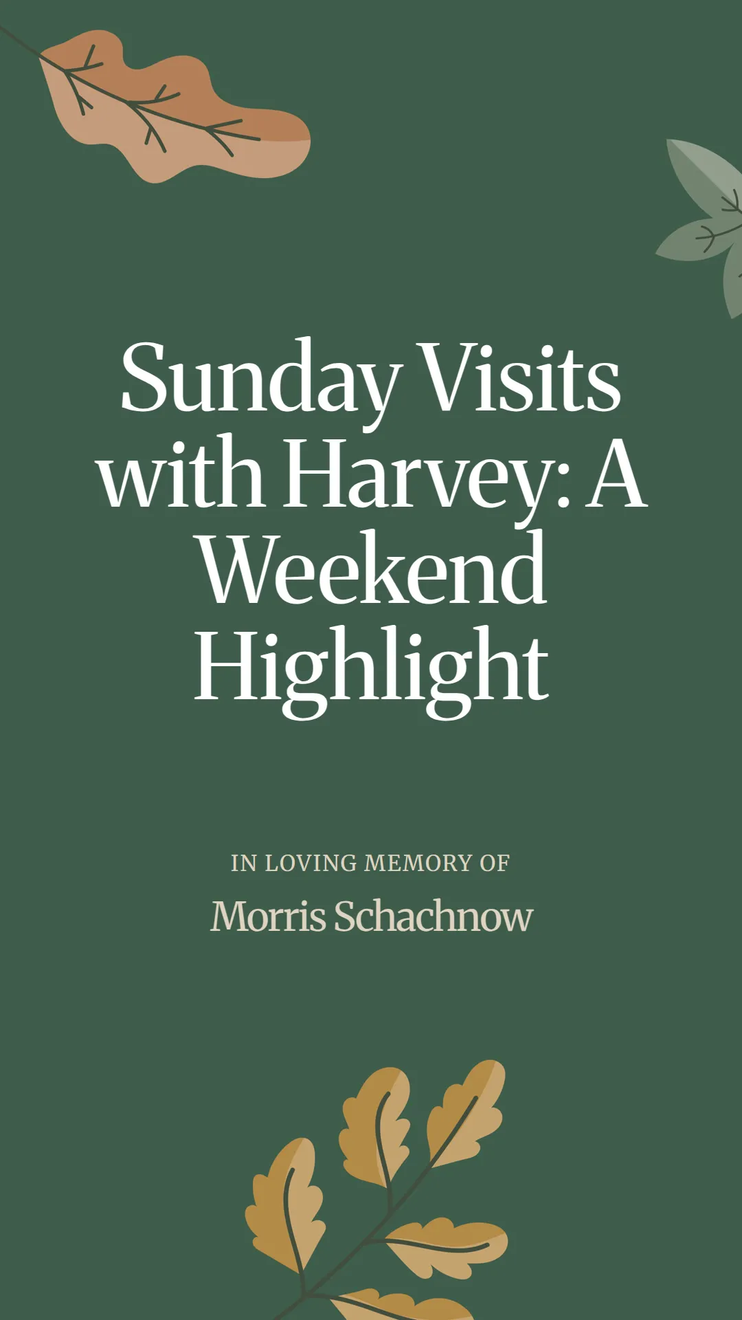 Sunday Visits with Harvey: A Weekend Highlight