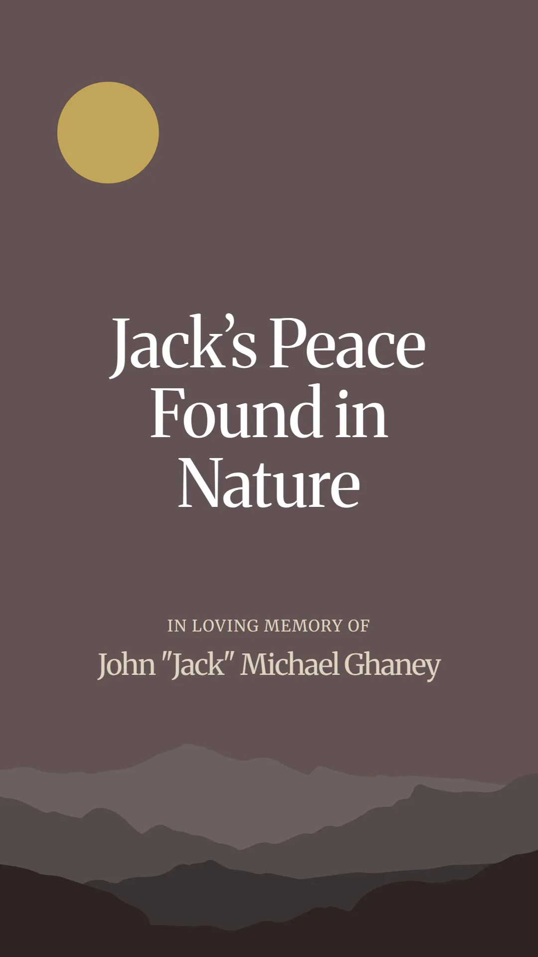 Jack’s Peace Found in Nature