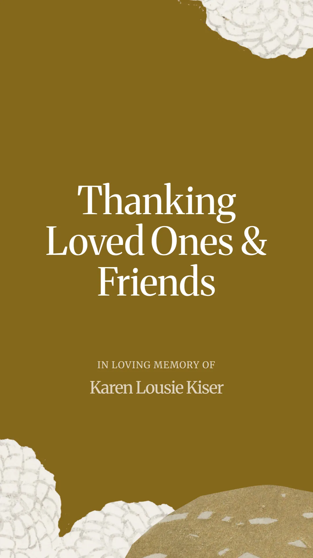 Thanking Loved Ones and Friends