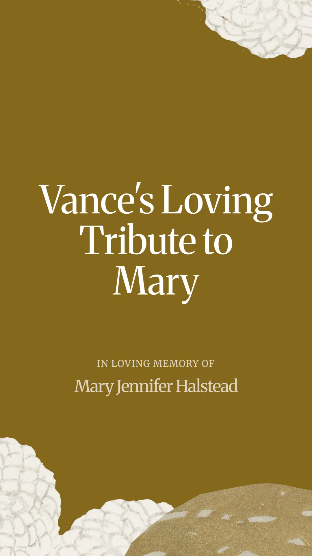 Vance's Loving Tribute to Mary