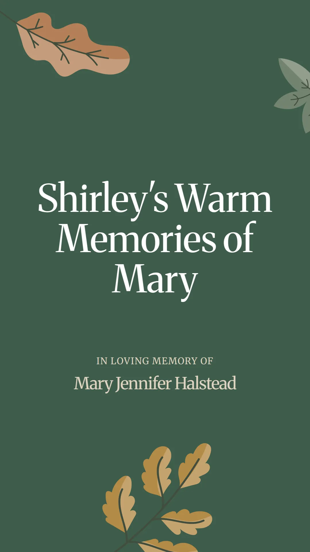 Shirley's Warm Memories of Mary