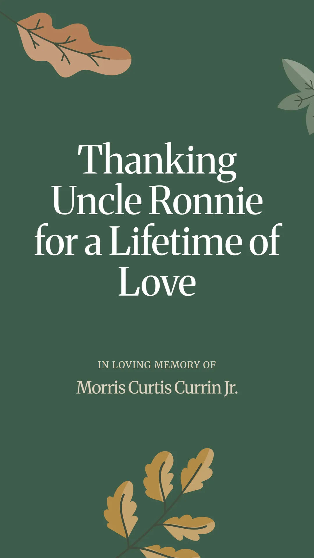 Thanking Uncle Ronnie for a Lifetime of Love
