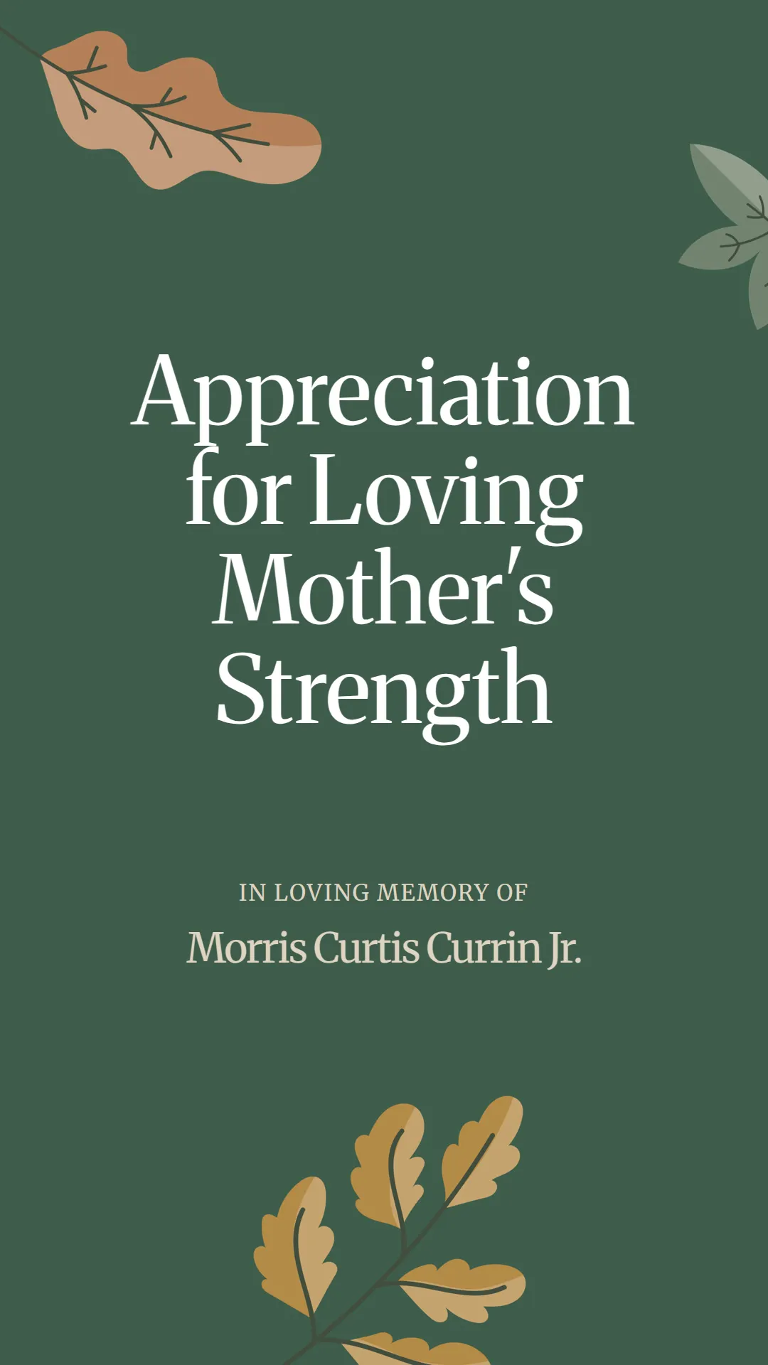 Appreciation for Loving Mother's Strength
