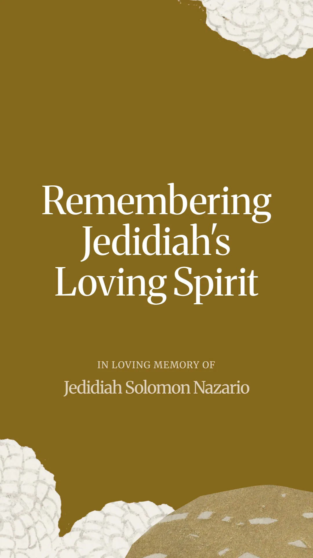 Remembering Jedidiah's Loving Spirit
