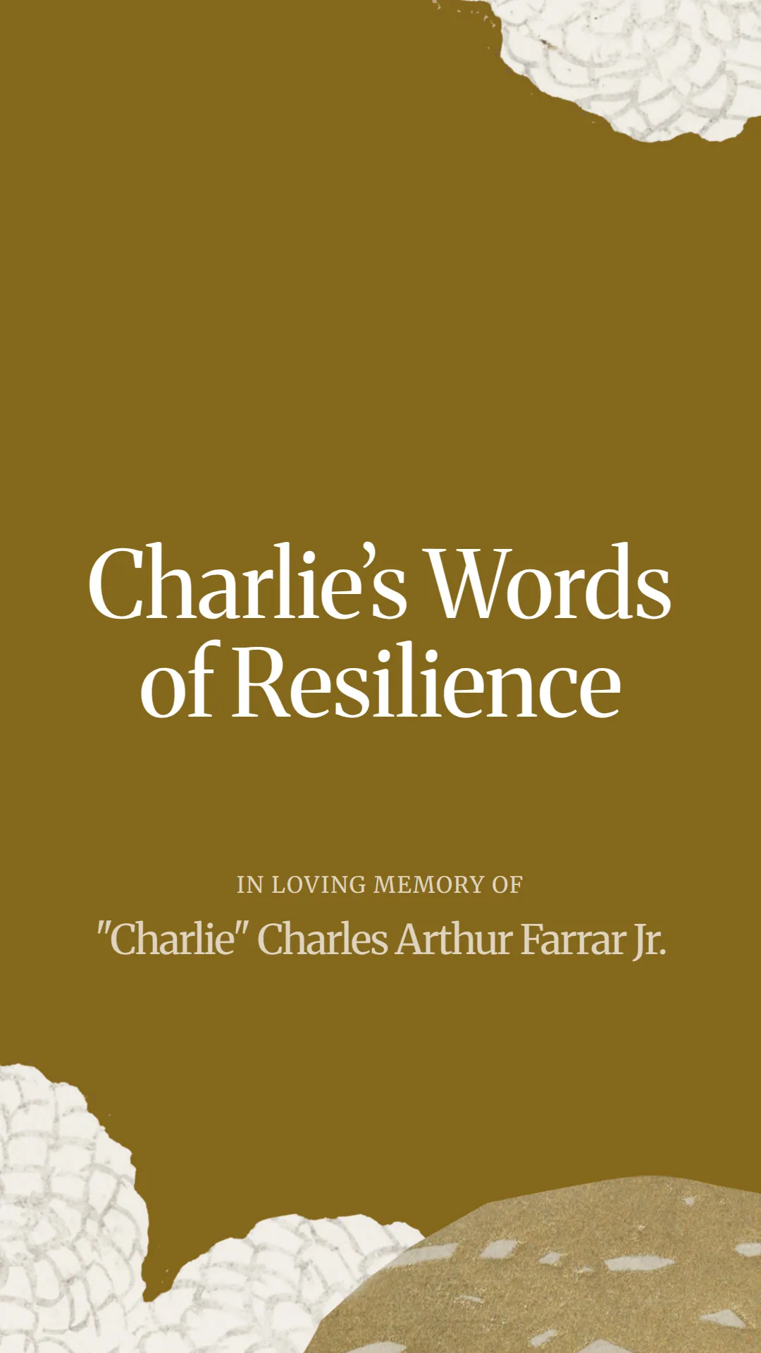 Charlie’s Words of Resilience