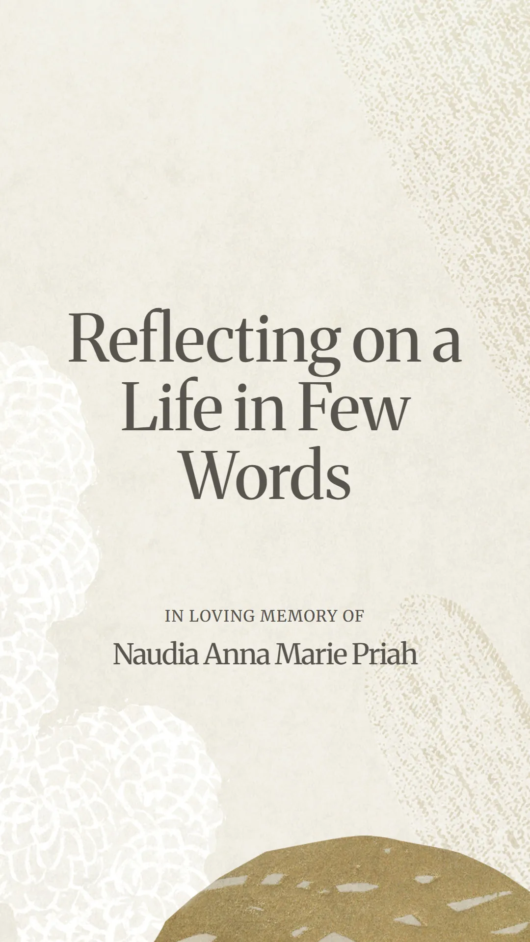 Reflecting on a Life in Few Words